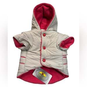 Pet Life Cream & Hot Pink Small Dog Coat with Thinsulate Insulation NWT